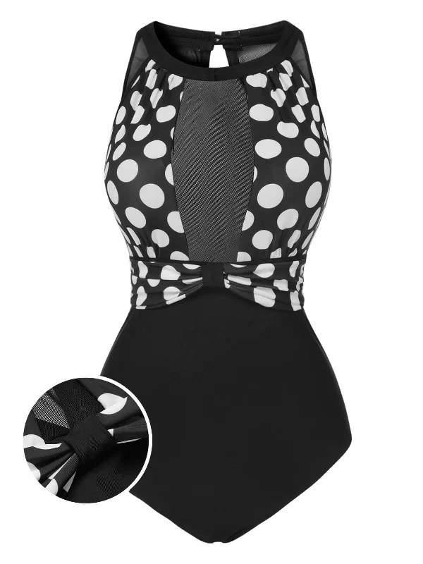 Black 1950s Polka Dot SwimsuitBikini clutch