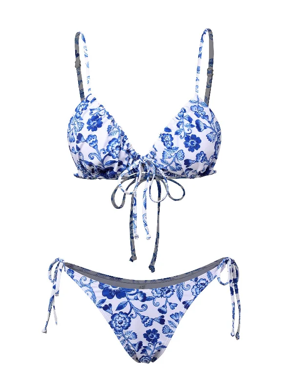 Blue & White 1950s Porcelain Strappy BikiniBikini bra