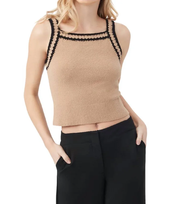 Suez Cami Top In Black/camelCamisoleCanyon