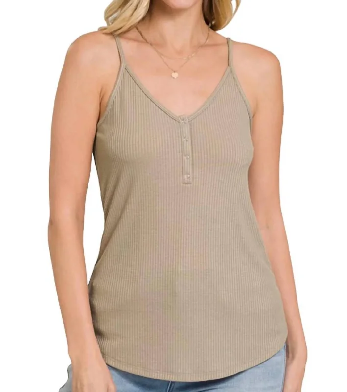 All Day Ribbed Cami In Light MochaCamisoleRonin