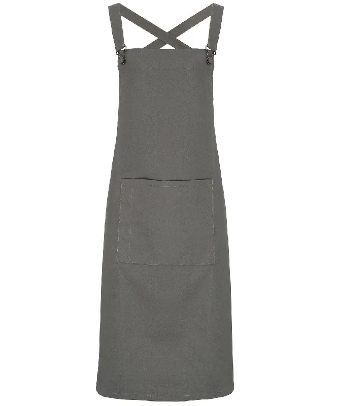 Dark Grey - Cross back 'barista' bib apronPea Coats