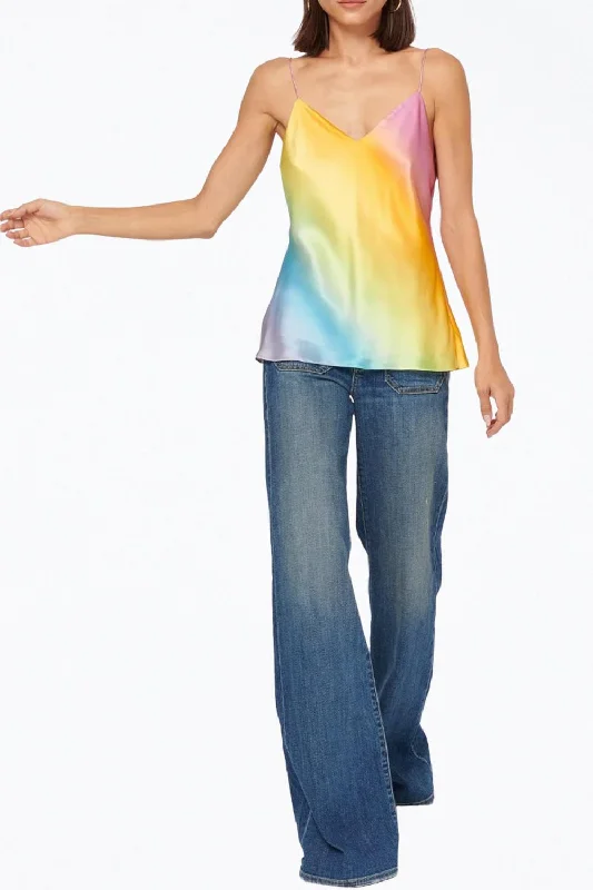 Raine Silk Camisole In Rainbow WashCamisoleNebula