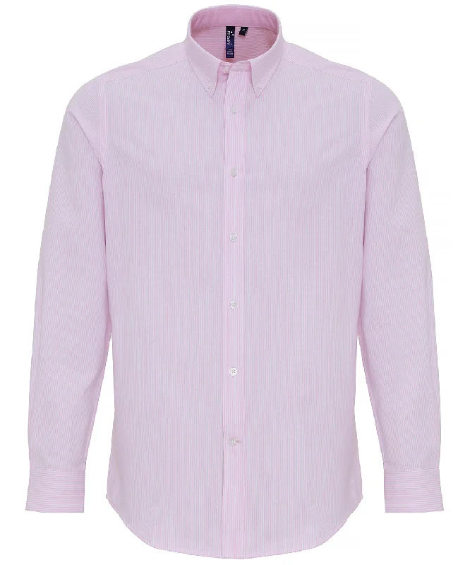 White/Pink - Cotton-rich Oxford stripes shirtTrack Jackets