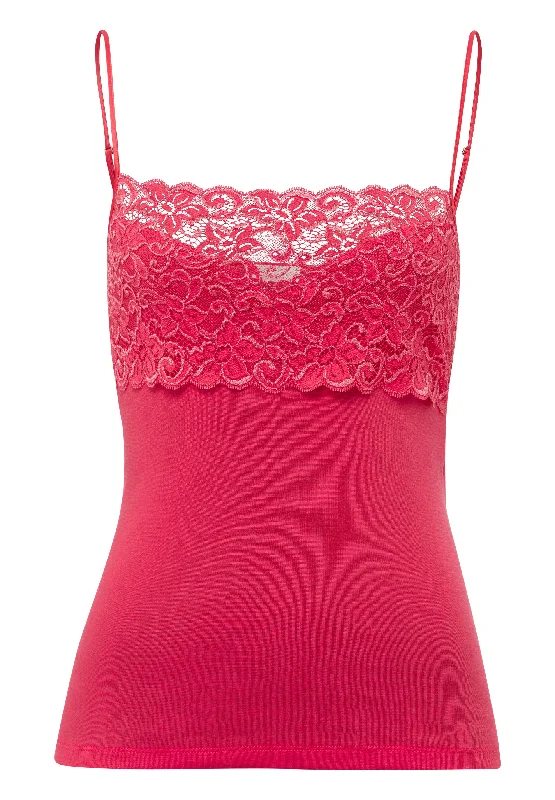 Luxury Moments Wide Lace Cotton Camisole | Geranium 71448-1399CamisoleMesa