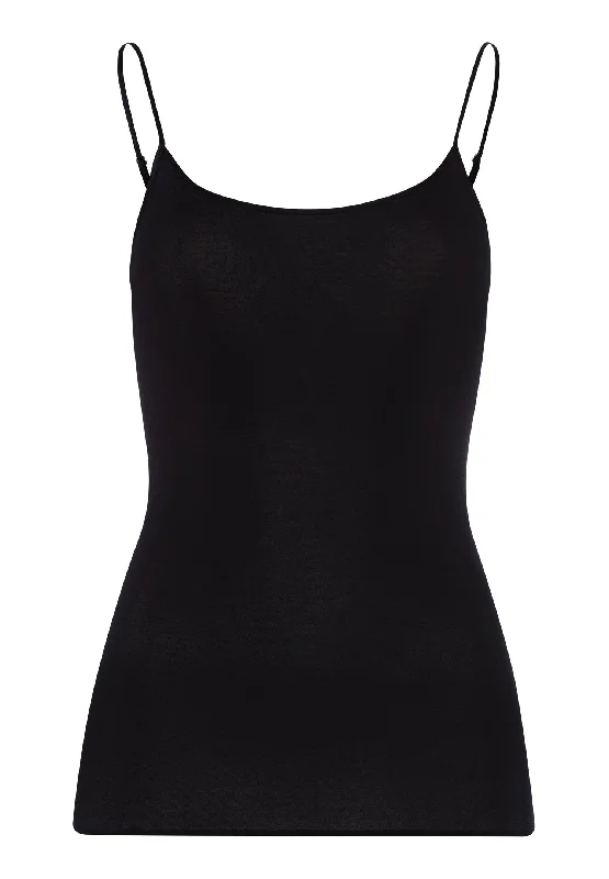 Cotton Seamless Round Neck Cotton Camisole | Black 71600-019CamisoleZenith