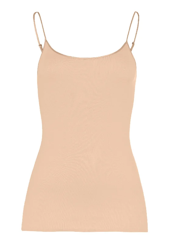 Cotton Seamless Round Neck Cotton Camisole | Beige 71600-274CamisoleGeo