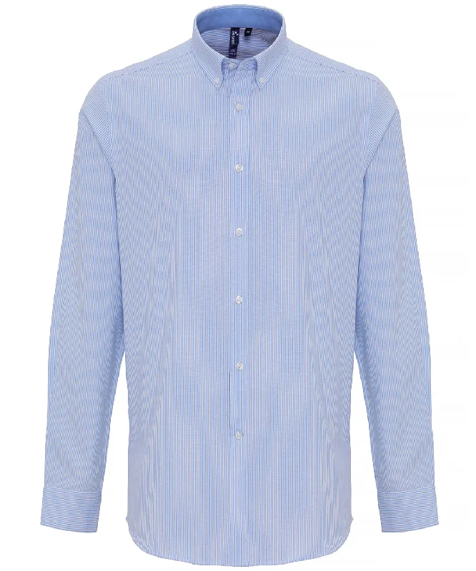 White/Light Blue - Cotton-rich Oxford stripes shirtVarsity Jackets