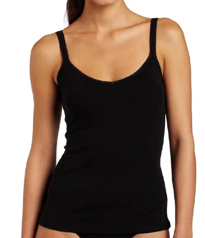 Cabana Cotton Camisole In BlackCamisoleHorizon