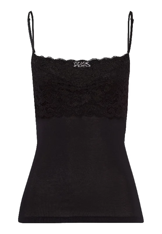 Luxury Moments Wide Lace Cotton Camisole | Black 71448-019CamisoleRidge