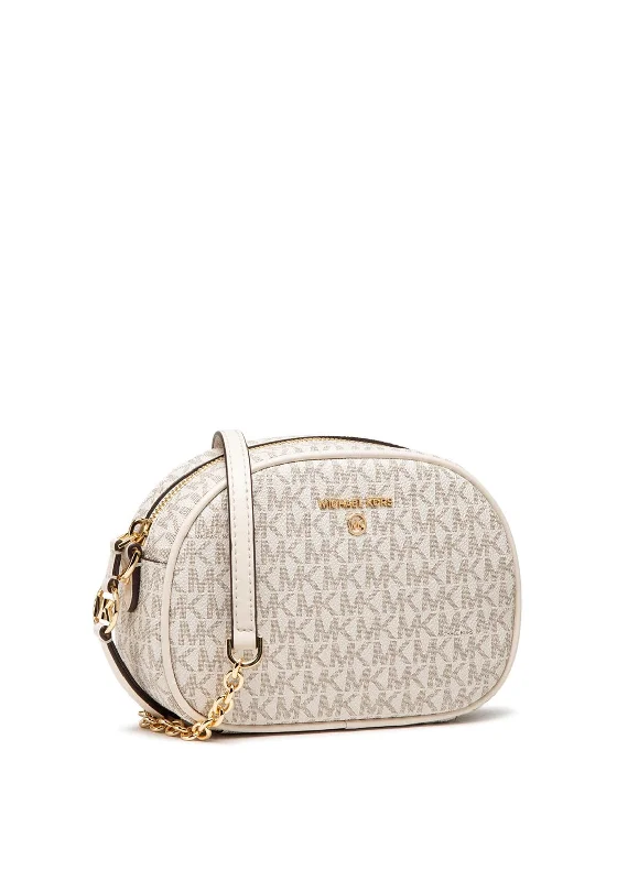 MICHAEL Michael Kors Jet Set Oval Crossbody, Cream