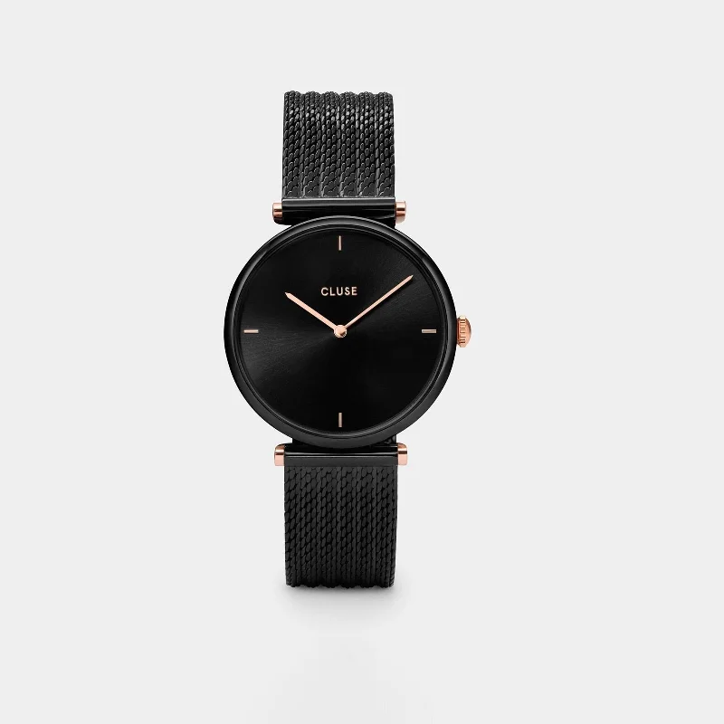 Cluse Ladie’s Triomphe Mesh Strap Watch, Black