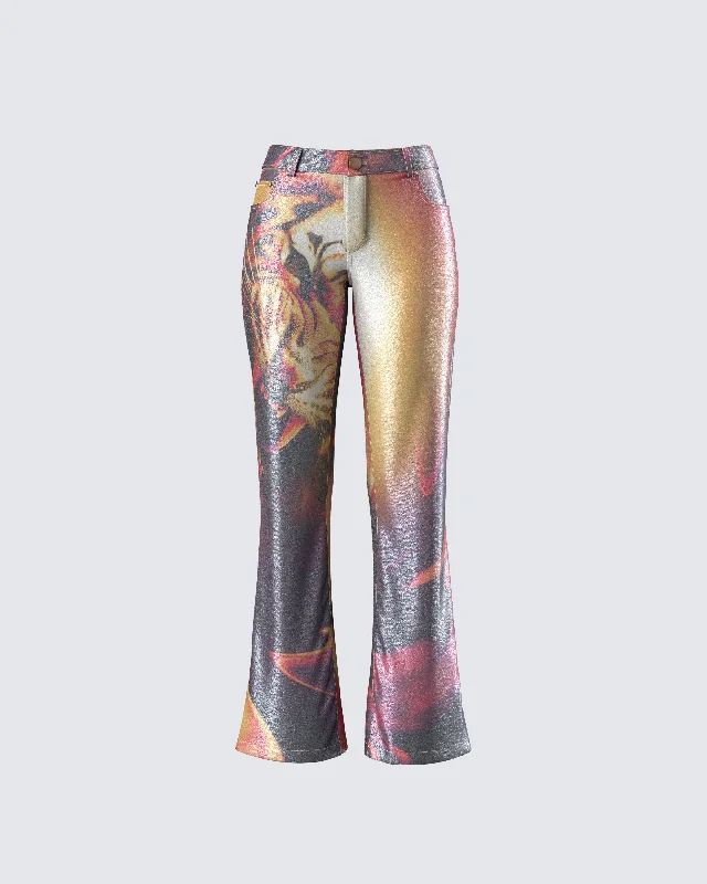 Pegged PantsJanet Multi Tiger Shimmer Pant