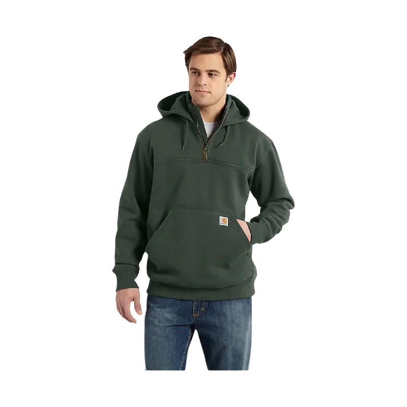 Festival SweatshirtsCarhartt Men's Rain Defender Paxton Heavyweight Hooded Quarter Zip Mock Sweatshirt - Forestry Green