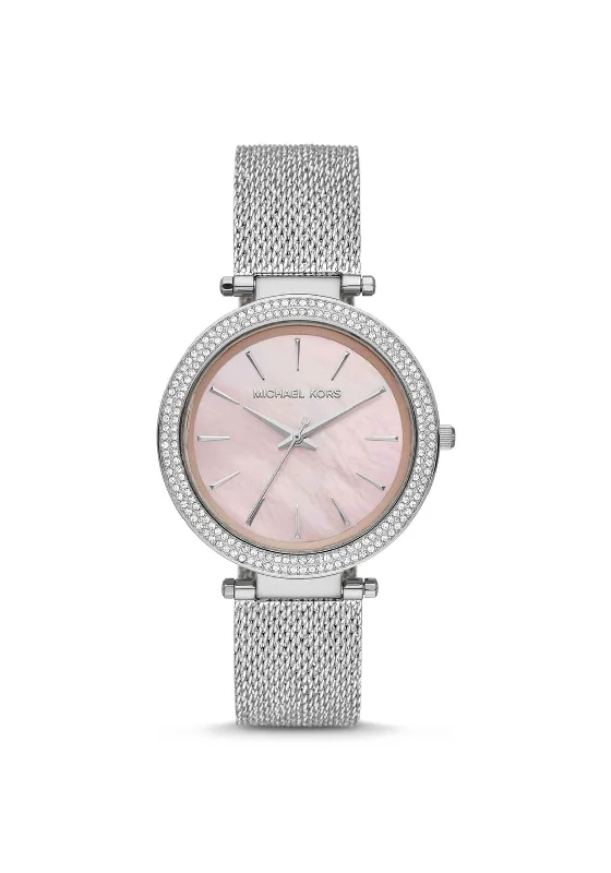 Michael Kors Darci Oversized Women’s Silver Mesh Strap, Silver