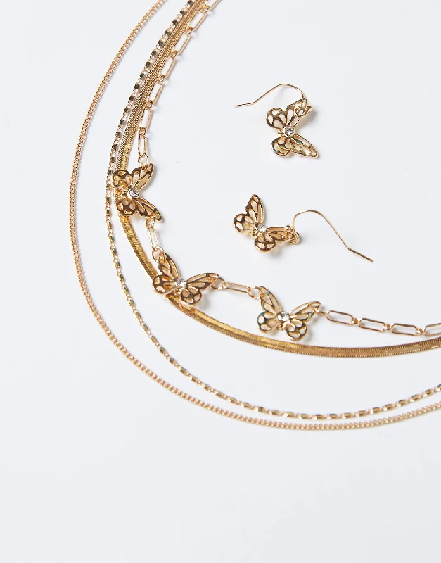 Alexandra Layered Necklace and Earrings Set