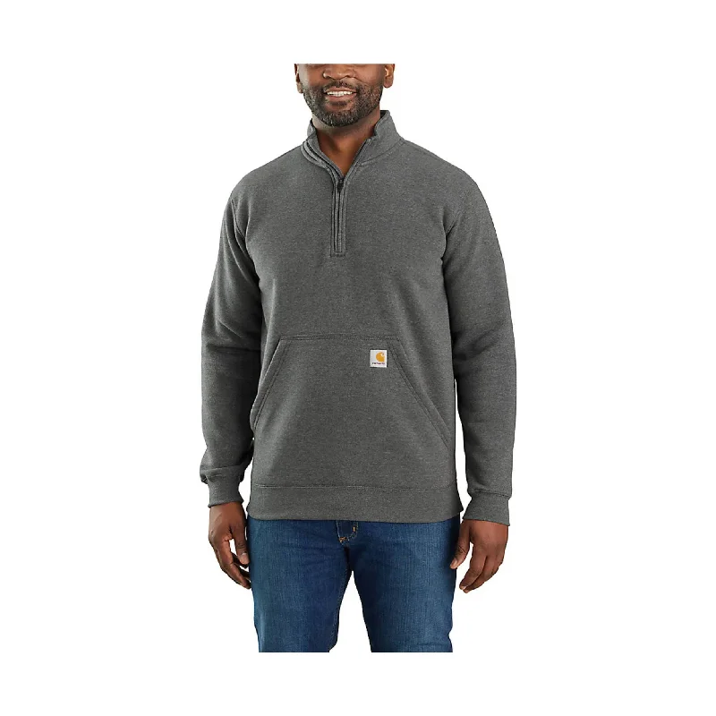 Recycled Fabric HoodiesCarhartt Men's Loose Fit Midweight Quarter Zip Mock Neck Sweatshirt - Carbon Heather