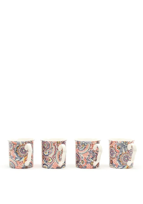 Shannonbridge Floral Set of 4 Cups, Blush Multi