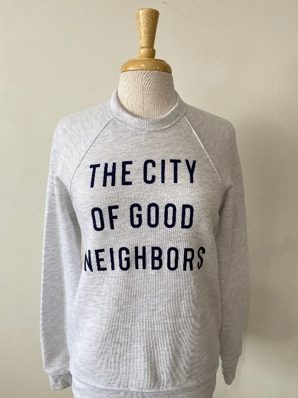 Cycling HoodiesThe City of Good Neighbors Sweatshirt - Ash/Navy