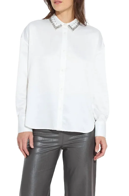 Aurora Beaded Shirt In Off-WhiteCashmere Shirts