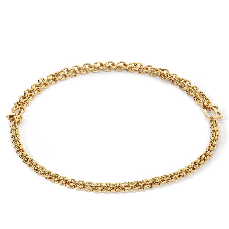 Coeur De Lion Mesh Chain Necklace, Gold