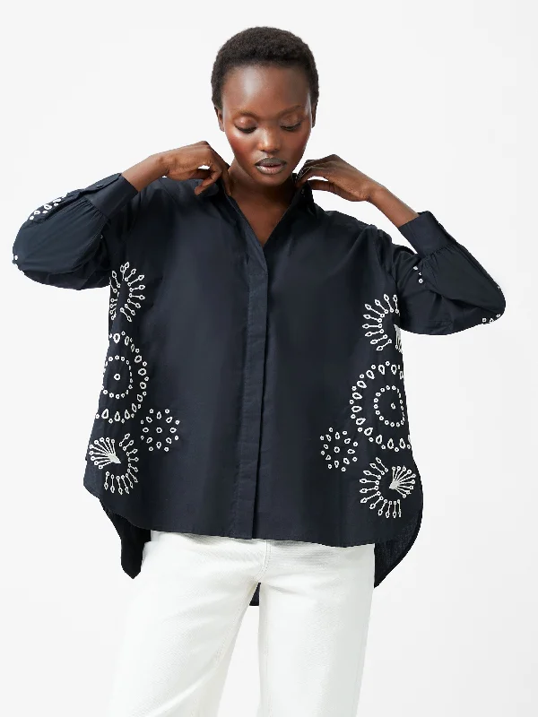 Cambria Cotton Embroidered Button Up ShirtTunic Shirts