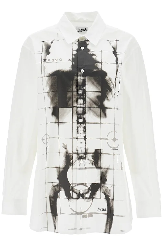 Jean Paul Gaultier Women's Cotton Shirt With Skeleton Print Front And BackDress Shirts