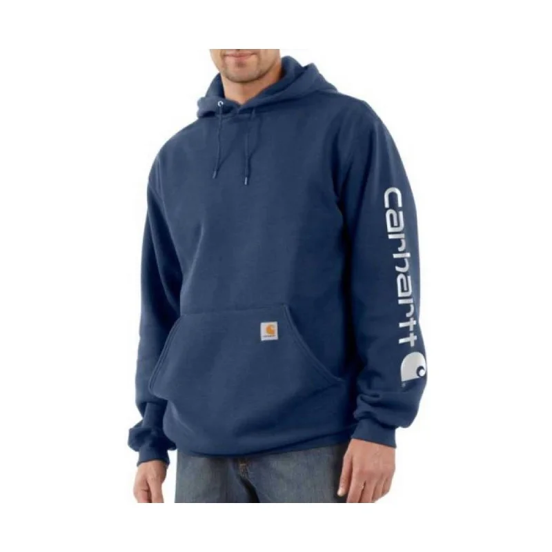 Fitted SweatshirtsCarhartt Men's Midweight Hooded Logo Sweatshirt - Navy