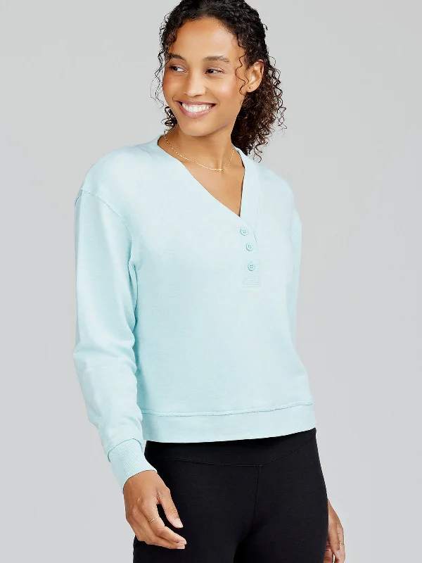 Asymmetrical HoodiesVarsity Henley Sweatshirt