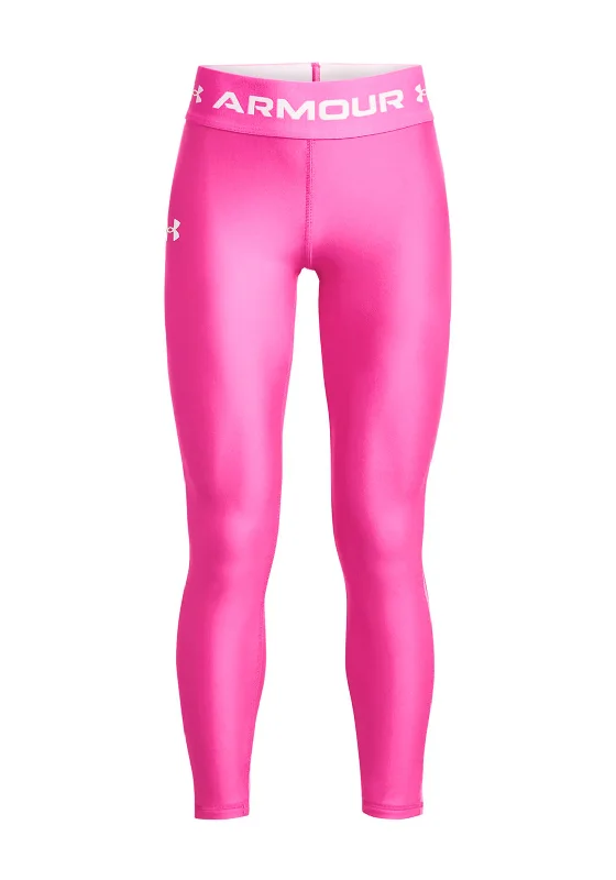 Under Armour Girls Amour Mesh Panel Legging, Pink