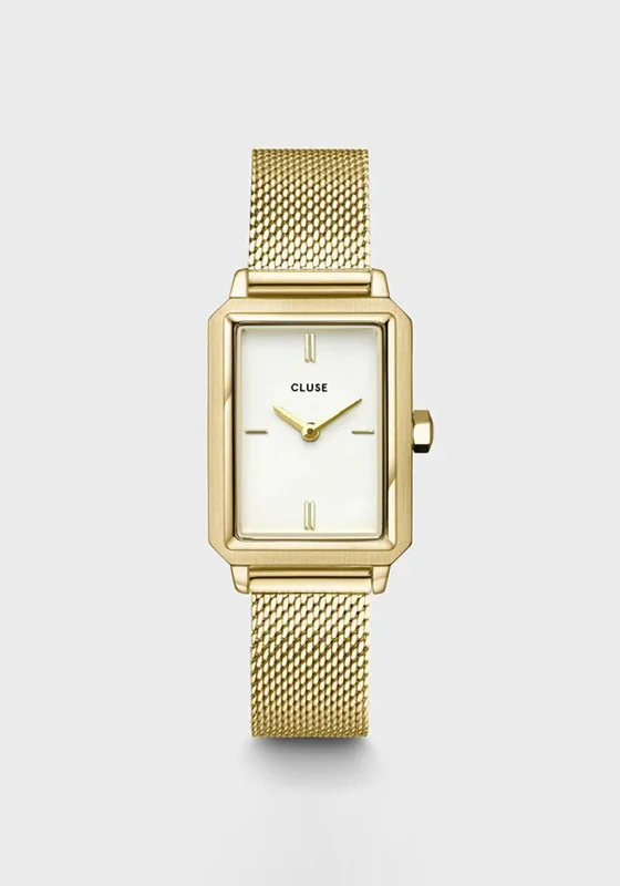 Cluse Fluette Mesh Watch, Gold