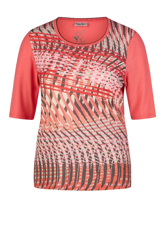 Barbara Lebek Abstract Print T Shirt, CoralDesigner Shirts