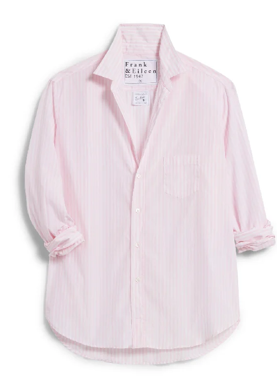 Frank & Eileen Relaxed Button-Up Shirt in White/Pink StripeHemp Shirts