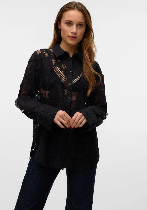 Vero Moda Mussa Sheer Lace Shirt, BlackDenim Shirts