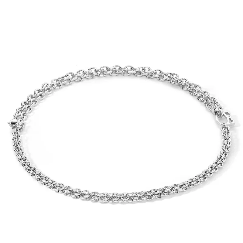 Coeur De Lion Mesh Chain Necklace, Silver