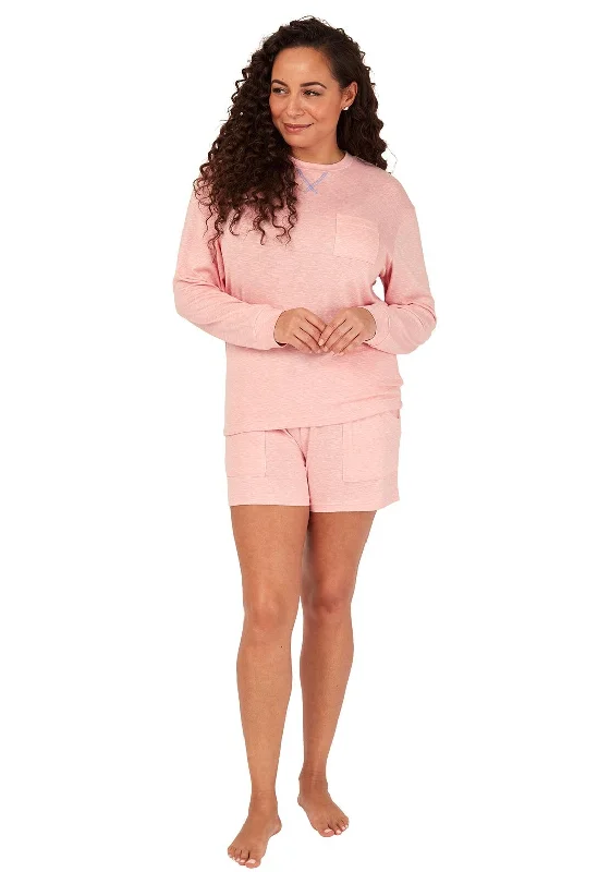 Indigo Sky Melange Short Pyjama Set, Blush