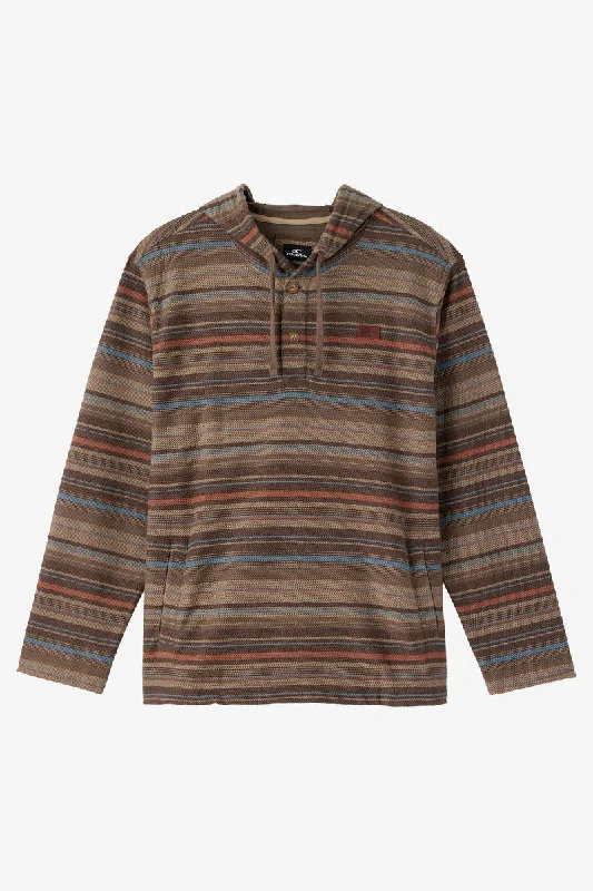 Linen Blend SweatshirtsO'Neill Bavaro Stripe Poncho Sweatshirt-Chocolate Chip