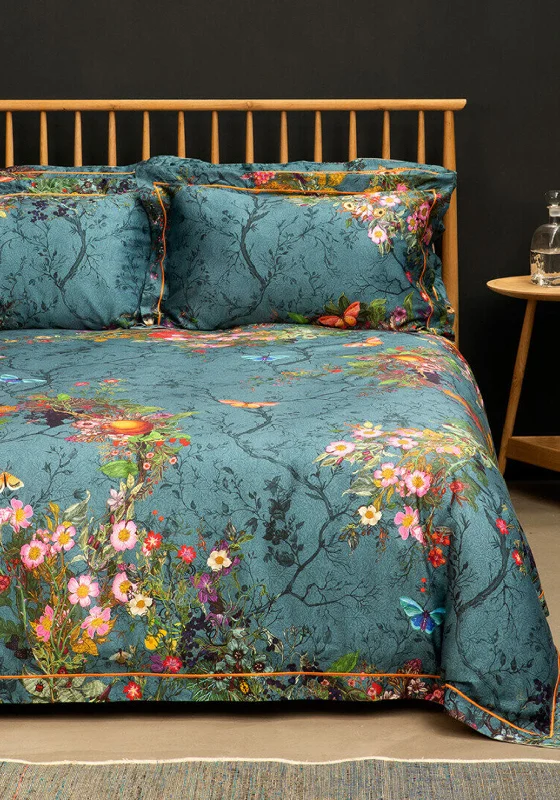 Timorous Beasties Bloombury Garden Duvet Set, Teal