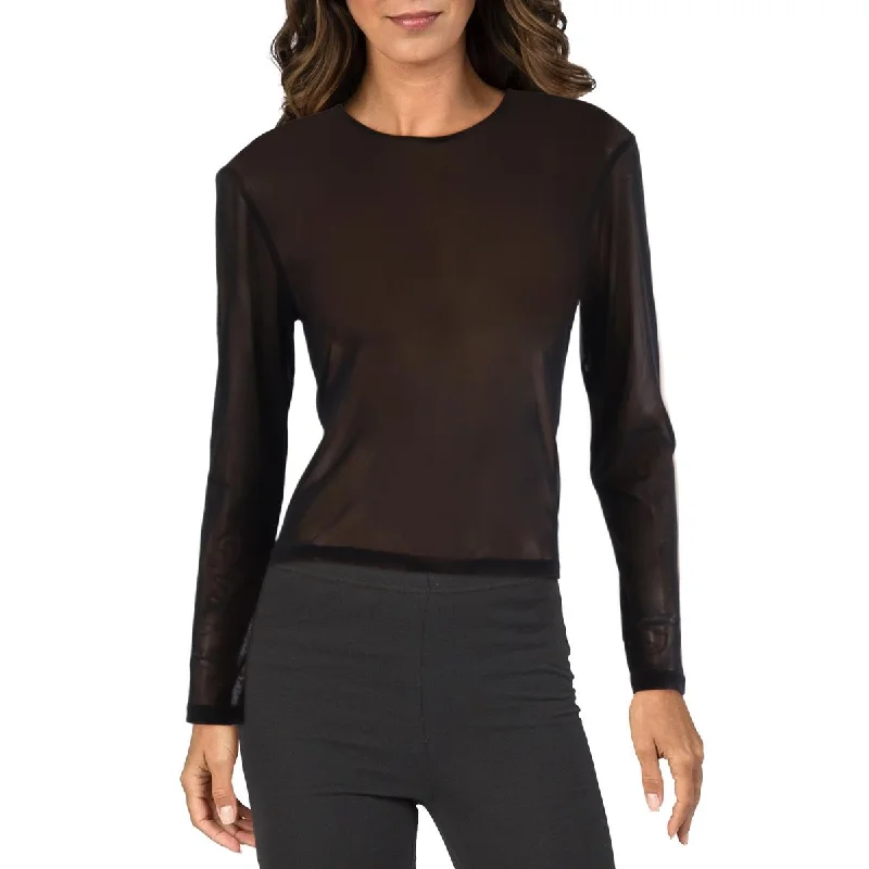 French Connection Womens Sheer Mesh Pullover Top