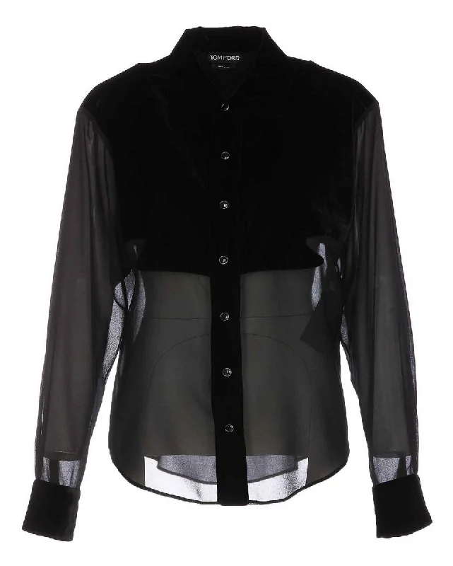 Tom Ford Womens Georgette Shirt In BlackCultural Shirts