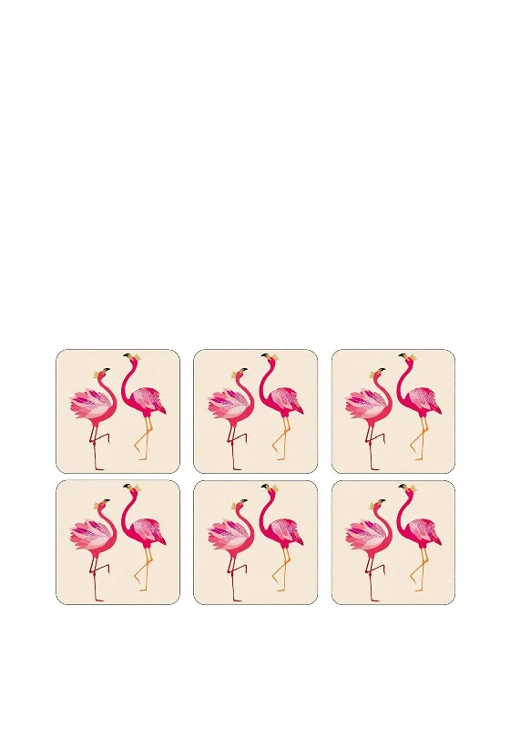 Sara Miller for Portmeirion Flamingo Coasters, Set of 6