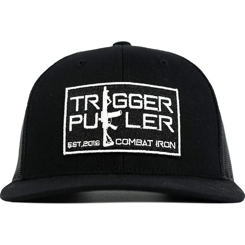 Trigger Puller Black Mid-Profile Mesh Snapback Hat