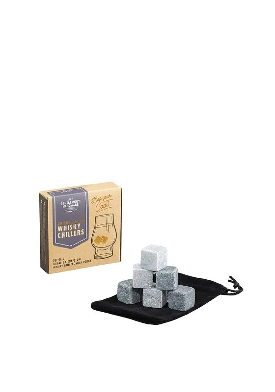 Gentlemans Hardware Set of 6 Granite & Soapstone Whiskey Chillers