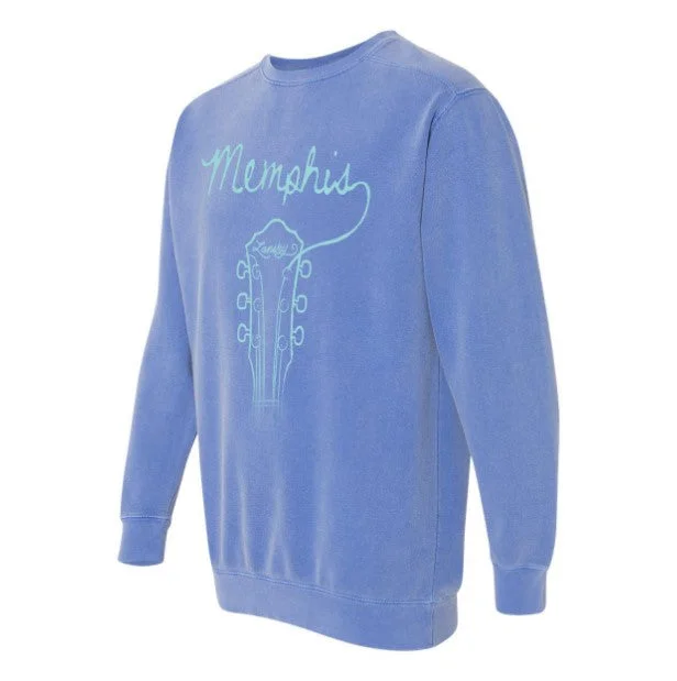 Tie-Dye HoodiesMemphis Strum Guitar Sweatshirt- bLUE (2X)