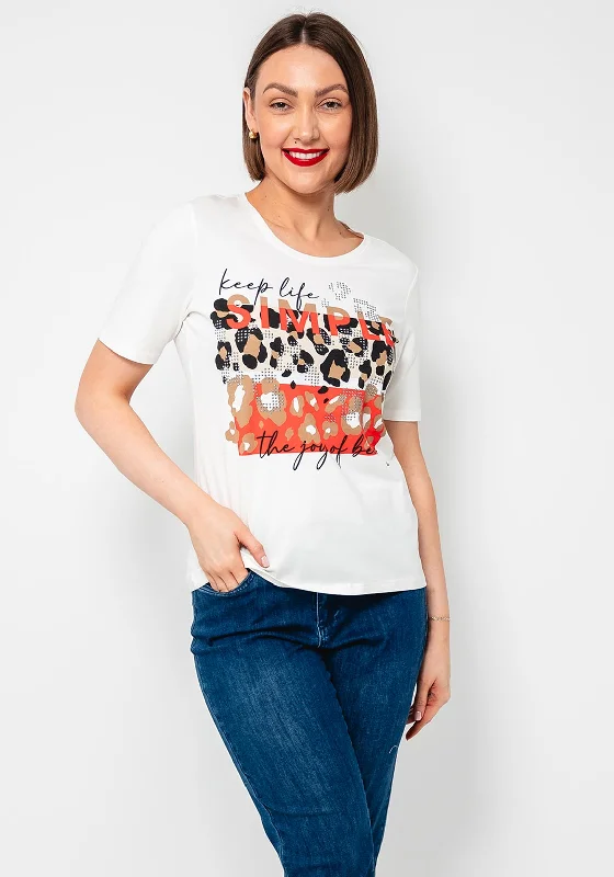 Betty Barclay Embellished Graphic T Shirt, WhitePolyester Shirts