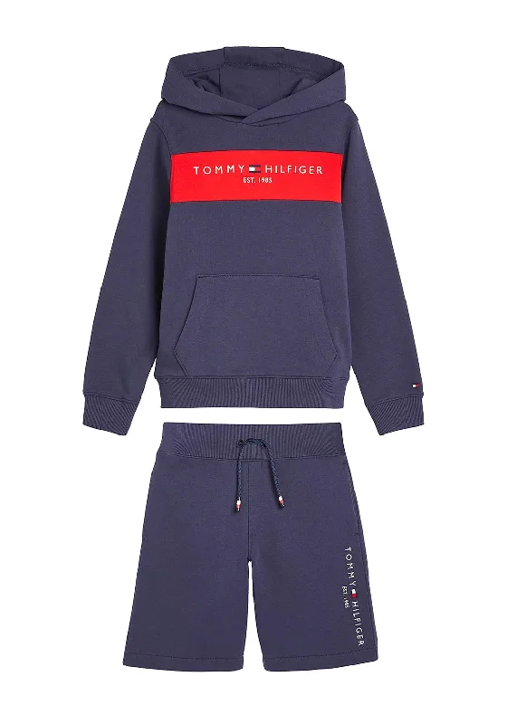 Tommy Hilfiger Boy Colour Block Hoody and Short Set, Twilight Navy