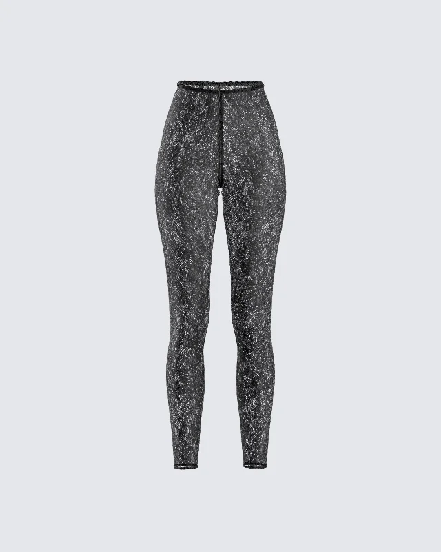 Hot PantsSylvia Black Lace Legging Pant