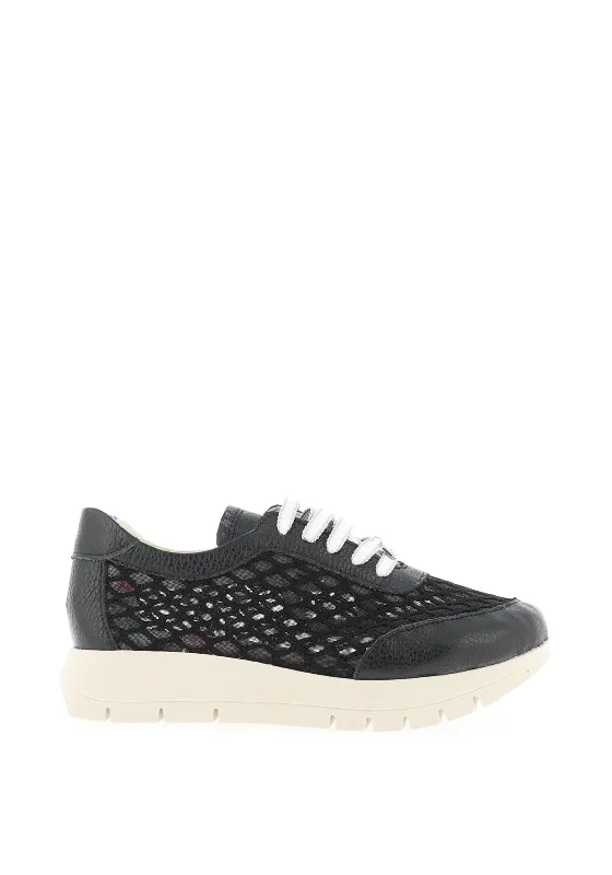 Jose Saenz Fishnet Mesh Platform Trainers, Black