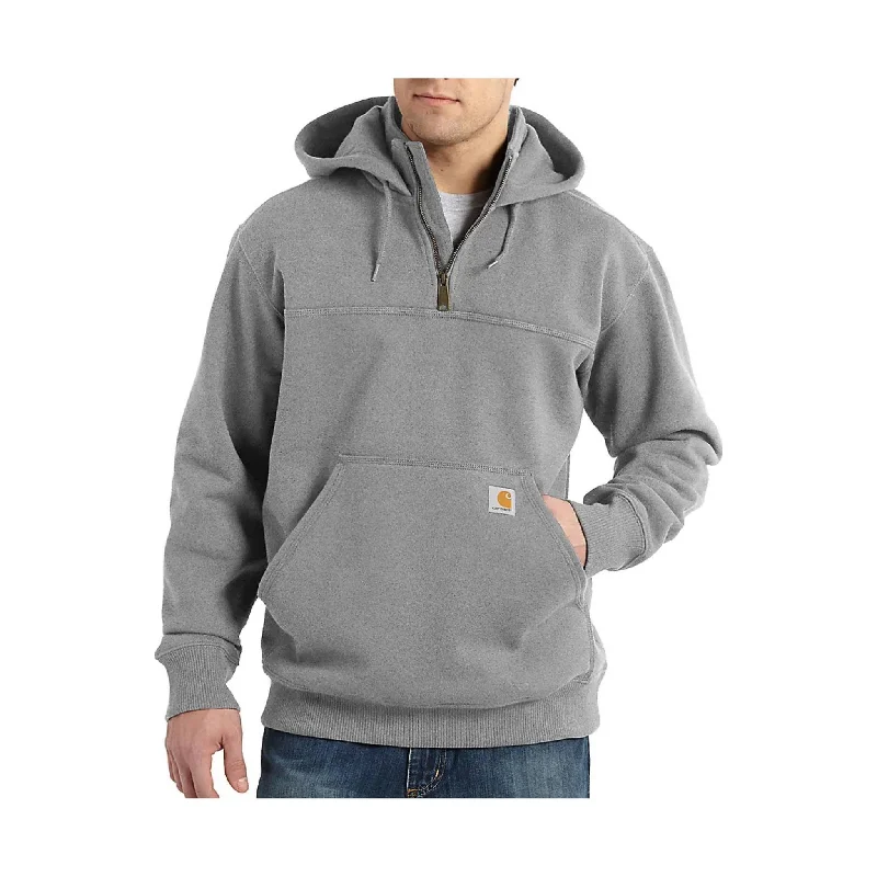 Embellished SweatshirtsCarhartt Men's Rain Defender Paxton Heavyweight Hooded Quarter Zip Mock Sweatshirt - Heather Gray