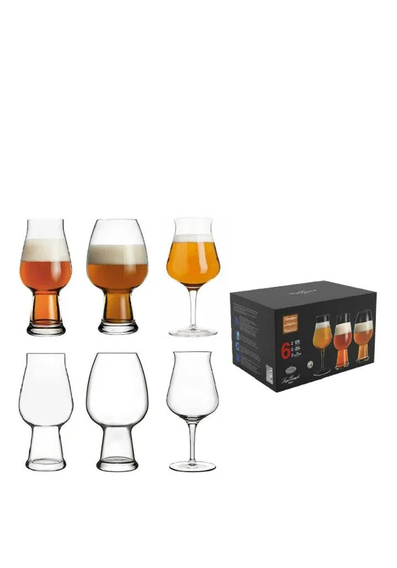 Luigi Bormioli Assorted Beer Tasting Glasses, Set of 6