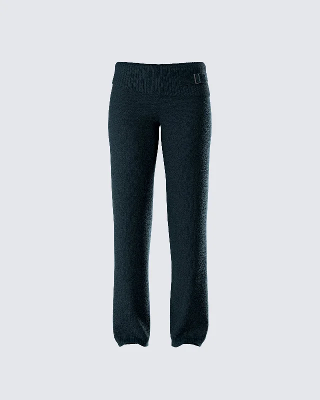 Flat-frontAlyssa Black Knit Pant